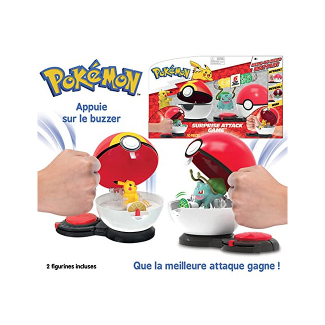 Bandai- Juguete Para niños Surprise-Jeu Combat-2 Poké Balls avec Leur Pokémon et 6 disques d'attaques-Modèle...