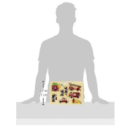 Goki - 57907 - Puzzle à Encastrements Bois - Le Pompier
