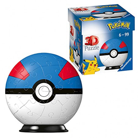 Ravensburger- Puzzles 3D 54 pièces-Super Ball/Pokémon Enfant, 4005556112654