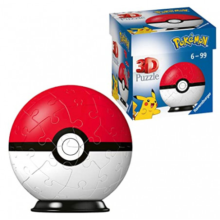 Ravensburger- Puzzles 3D 54 pièces-Poké Ball/Pokémon Enfant, 4005556112562