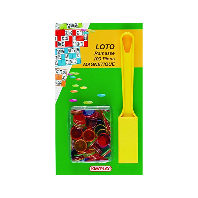 Kim'Play - Grands Classiques - Ramasse + 100 Pions Marque Loto Magnetiques