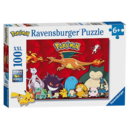 Ravensburger- Puzzle 100 pièces XXL-Mes Pokémon préférés Enfant, 4005556109340