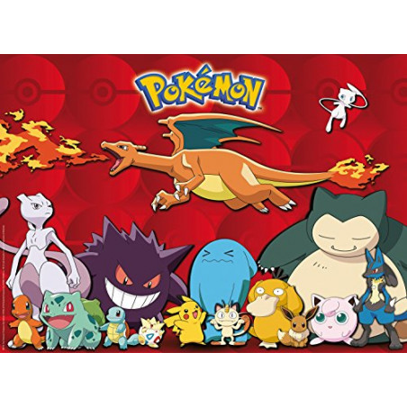 Ravensburger- Puzzle 100 pièces XXL-Mes Pokémon préférés Enfant, 4005556109340
