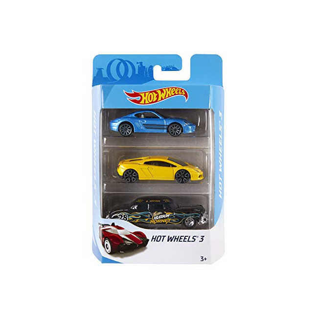 Hot Wheels Coffret 3 véhicules, jouet pour enfant de petites voitures miniatures, modèle aléatoire, K5904