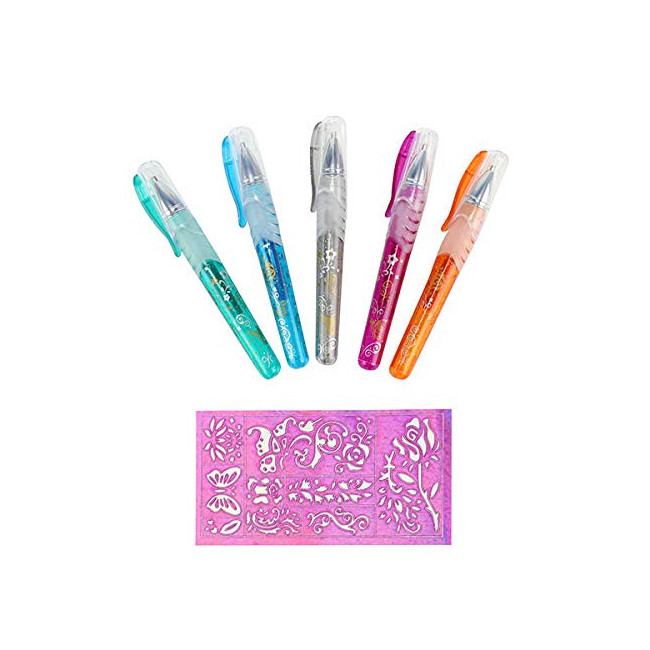 Toi-Toys- Tatouage Stylos de Gel 5 Pièces-sur Carte, 45622A, Multicolore, 5 Unité (Lot de 1)