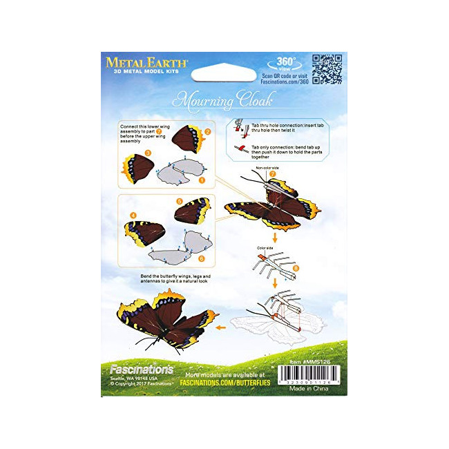 Metal Earth- Maquette Papillon Cape de deuil, MMS126