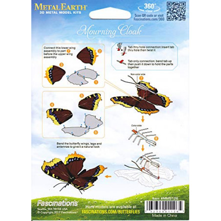 Metal Earth- Maquette Papillon Cape de deuil, MMS126