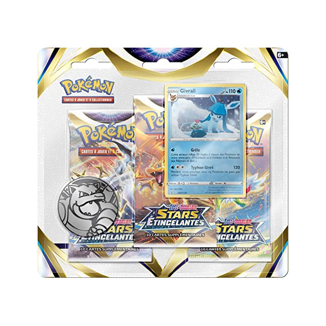 Pokemon Pack 3 boosters Epée et Bouclier-Stars Etincelantes (EB09)|Cartes à Collectionner | Age : 6+ | 1 Joueur +,...
