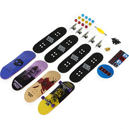 FINGER SKATE - TECH DECK - PACK 4 FINGER SKATES - Authentique Finger Skates 96 mm A Personnaliser - 6028815 - Jouet