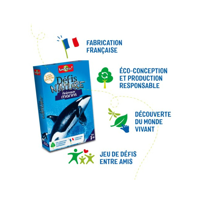 BIOVIVA - Défis Nature - Animaux Marin - Jeu de société ludique dès 7 ans - 280013