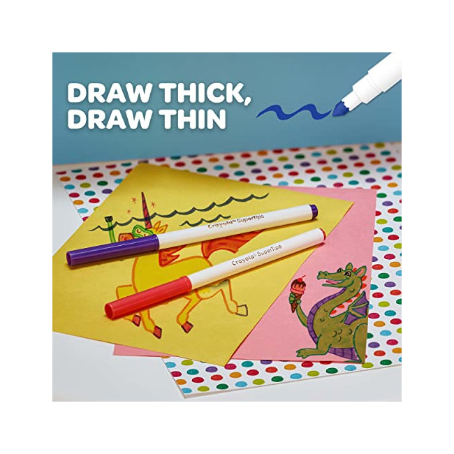 Crayola - 24 Feutres à dessiner - boîte française - Loisir créatif - Coloriage - papeterie - dessin - à partir de 3 ans