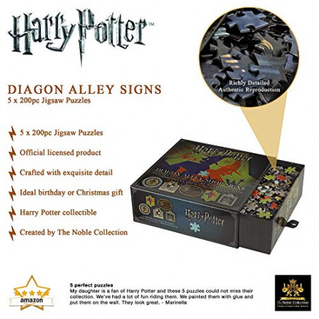 The Noble Collection 5X Diagon Alley Shop Signs 200pc Jigsaw Puzzles