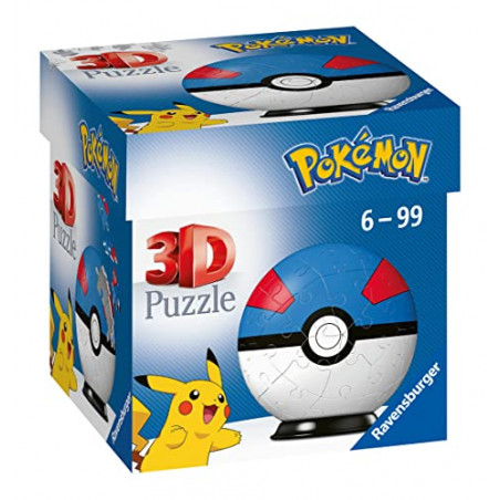 Ravensburger- Puzzles 3D 54 pièces-Super Ball/Pokémon Enfant, 4005556112654