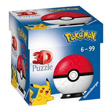 Ravensburger- Puzzles 3D 54 pièces-Poké Ball/Pokémon Enfant, 4005556112562