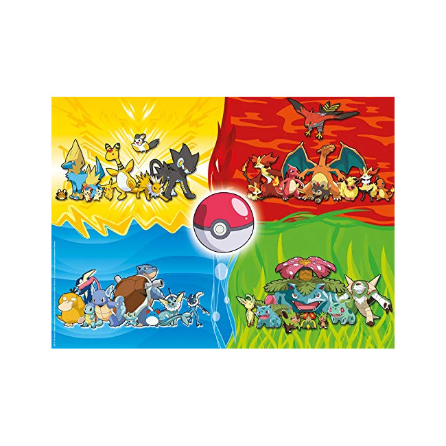 Ravensburger - Puzzle Enfant - Puzzle 150 p XXL - Les différents types de Pokémon - 10035