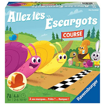 Ravensburger – Allez Les escargots - Premier Jeu de société - Jeu de dés et rapidité pour enfans - 2 à 6 Joueurs dès 3
