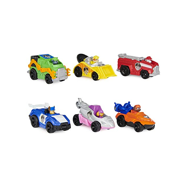 PAT PATROUILLE LE FILM - PACK DE 6 VÉHICULES TRUE METAL - Coffret de 6 Véhicules Die-Cast du Film Dont 2 Exclusifs La