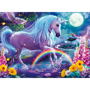 Ravensburger- Puzzle 100 pièces XXL-Licorne Scintillante (Collection Paillettes) Enfant, 4005556129805