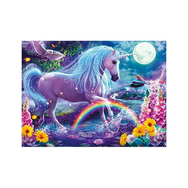 Ravensburger- Puzzle 100 pièces XXL-Licorne Scintillante (Collection Paillettes) Enfant, 4005556129805