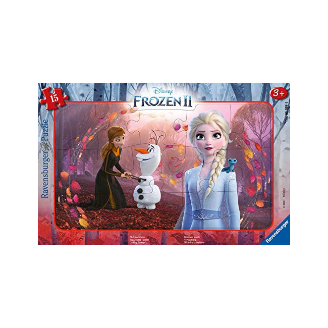 Ravensburger- Puzzle Cadre 15 pièces-Regard vers l'avenir/La Reine des Neiges 2 II Enfant, 4005556050994
