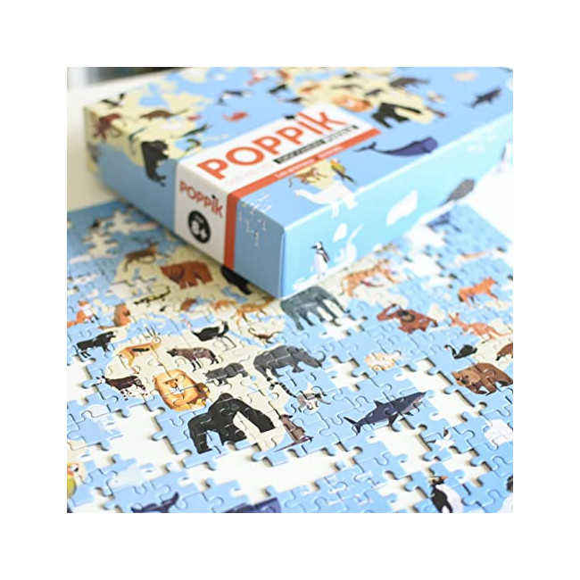 Poppik Puz09 Puzzle éducatif pour Enfants de 7 Ans et Plus 500 pièces Animaux