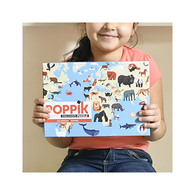 Poppik Puz09 Puzzle éducatif pour Enfants de 7 Ans et Plus 500 pièces Animaux