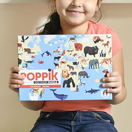 Poppik Puz09 Puzzle éducatif pour Enfants de 7 Ans et Plus 500 pièces Animaux