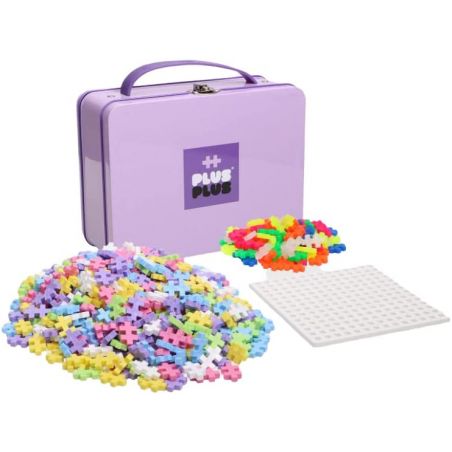 Plus Plus - Valisette métal Pastel/Néon - 600 pièces