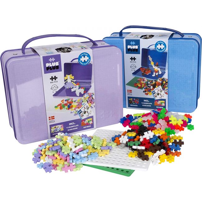 Plus Plus - Valisette métal Pastel/Néon - 600 pièces