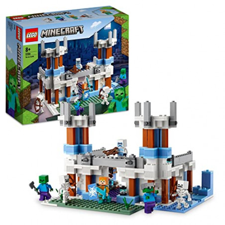 Lego 21186 Minecraft Le Château de Glace, Jouet avec Épée en Diamant pour Garçons et Filles de 8 Ans et Plus, avec