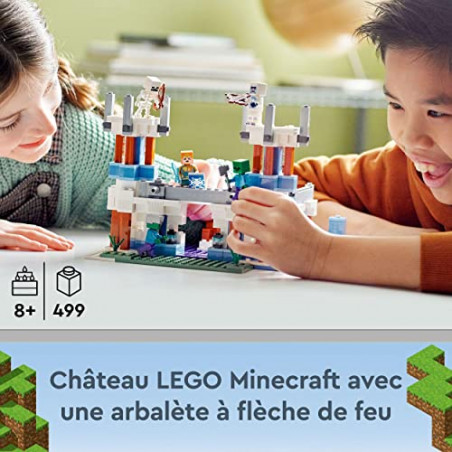 Lego 21186 Minecraft Le Château de Glace, Jouet avec Épée en Diamant pour Garçons et Filles de 8 Ans et Plus, avec