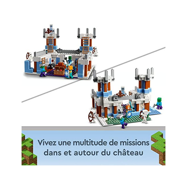 Lego 21186 Minecraft Le Château de Glace, Jouet avec Épée en Diamant pour Garçons et Filles de 8 Ans et Plus, avec