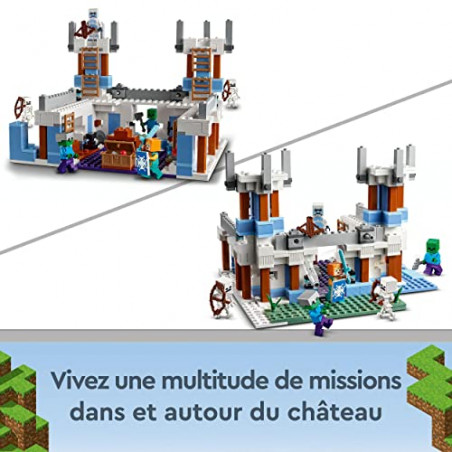 Lego 21186 Minecraft Le Château de Glace, Jouet avec Épée en Diamant pour Garçons et Filles de 8 Ans et Plus, avec