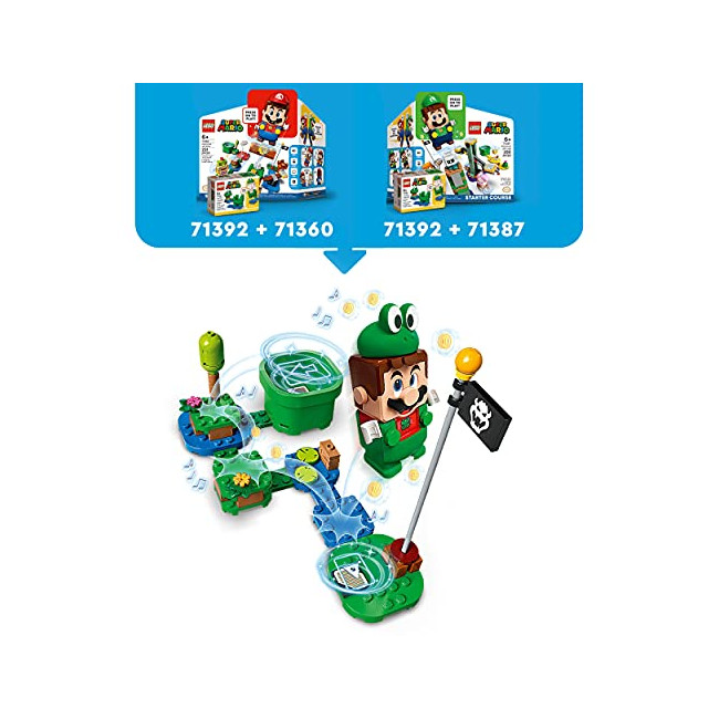 LEGO 71392 Super Mario Pack de Puissance Mario Grenouille, Jouet à Collectionner, Cadeau pour Garçons et Filles