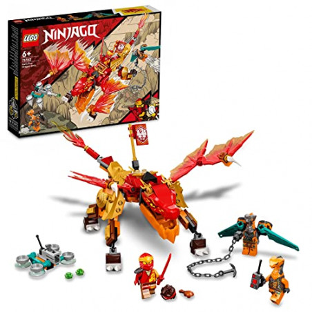 LEGO 71762 Ninjago L’Évolution Dragon De Feu De Kai, Jouet pour Enfants 6 Ans, Set avec Figurines Guerriers Serpents