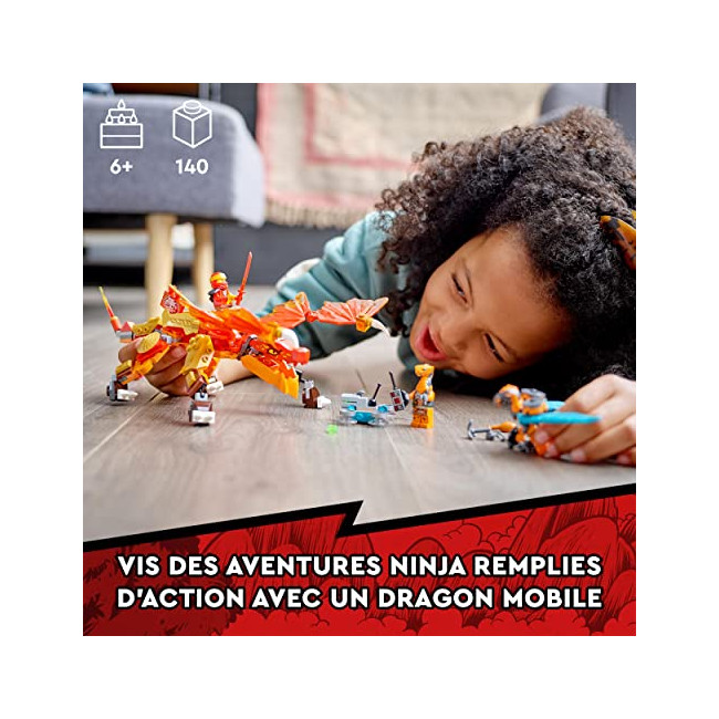 LEGO 71762 Ninjago L’Évolution Dragon De Feu De Kai, Jouet pour Enfants 6 Ans, Set avec Figurines Guerriers Serpents