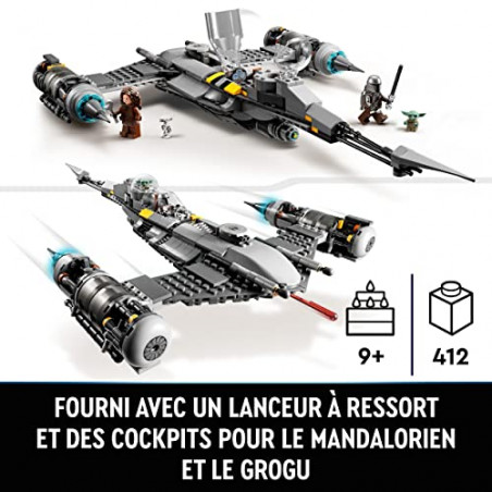 LEGO Star Wars 75325 Le Chasseur N-1 Mandalorien Le Livre de Boba Fett avec Figurines de Bébé Yoda et de Droïde, Jouet