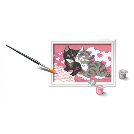 Ravensburger – Numéro d’Art mini format – Adorables chatons – Loisir créatif – Kit de peinture par numéros – Activité