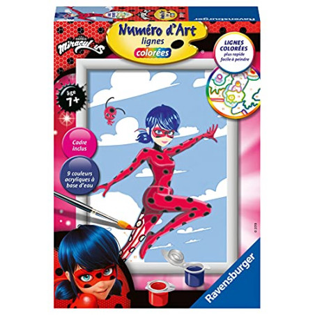 Ravensburger – Numéro d’Art petit format – Miraculous – Loisir créatif – Kit de peinture par numéros – Activité détente