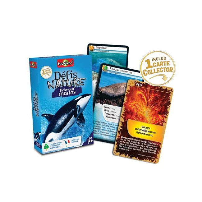 BIOVIVA - Défis Nature - Animaux Marin - Jeu de société ludique dès 7 ans - 280013