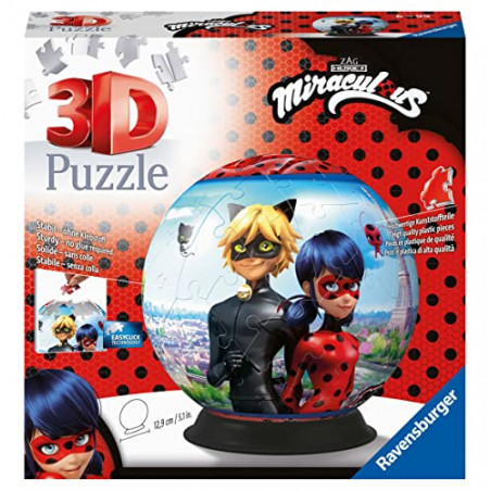 Ravensburger- Puzzle 3D Rond 72 pièces-Miraculous, 4005556111671