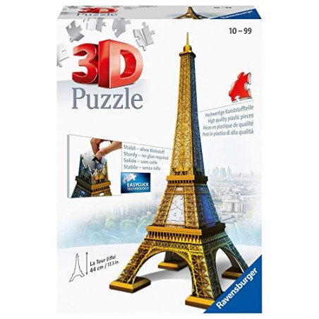Ravensburger - Puzzle 3D Building - Tour Eiffel - A partir de 10 ans - 216 pièces numérotées à assembler sans colle -