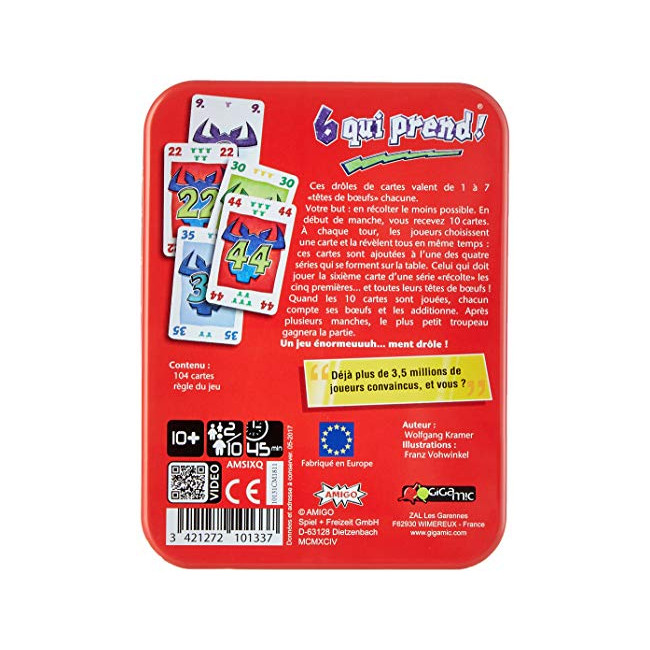 Gigamic - AMSIXQ - Jeu de Cartes - 6 Qui prend !