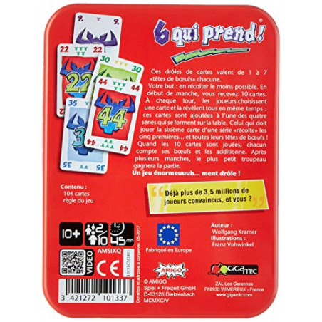 Gigamic - AMSIXQ - Jeu de Cartes - 6 Qui prend !