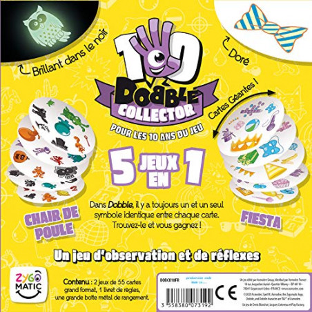 Dobble Collector 10 ans - Asmodee - Jeu de société - Jeu d'ambiance - Jeu d'observation et de rapidité
