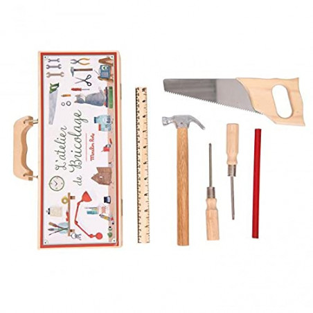 Petite valise bricolage Moulin Roty Jouets d'hier 6 outils