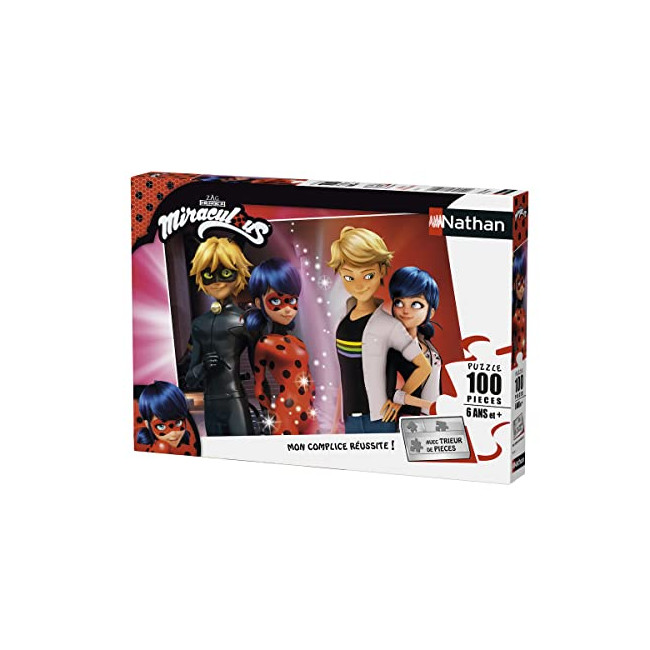 Nathan - Puzzle Enfant - Puzzle 100 p - Adrien et Marinette - Miraculous - Dès 6 ans - 86743