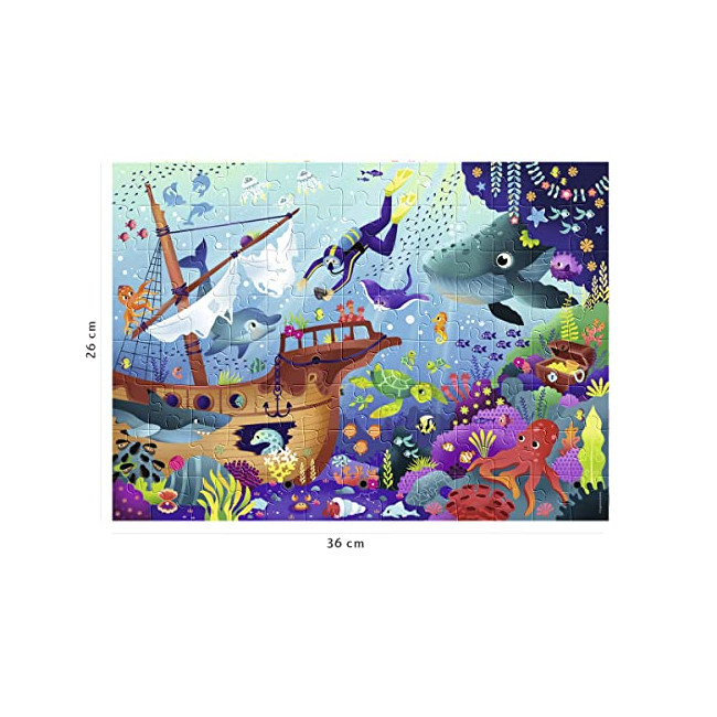 Nathan - Puzzle Enfant - Puzzle 100 p - Le monde sous-marin - Dès 6 ans - 86765