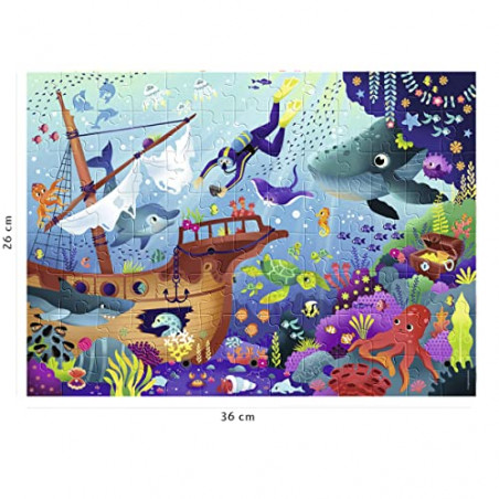 Nathan - Puzzle Enfant - Puzzle 100 p - Le monde sous-marin - Dès 6 ans - 86765