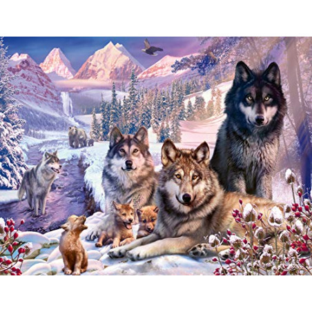 Ravensburger- Puzzle 2000 pièces-Loups dans la Neige Adulte, 4005556160129, Multicolore